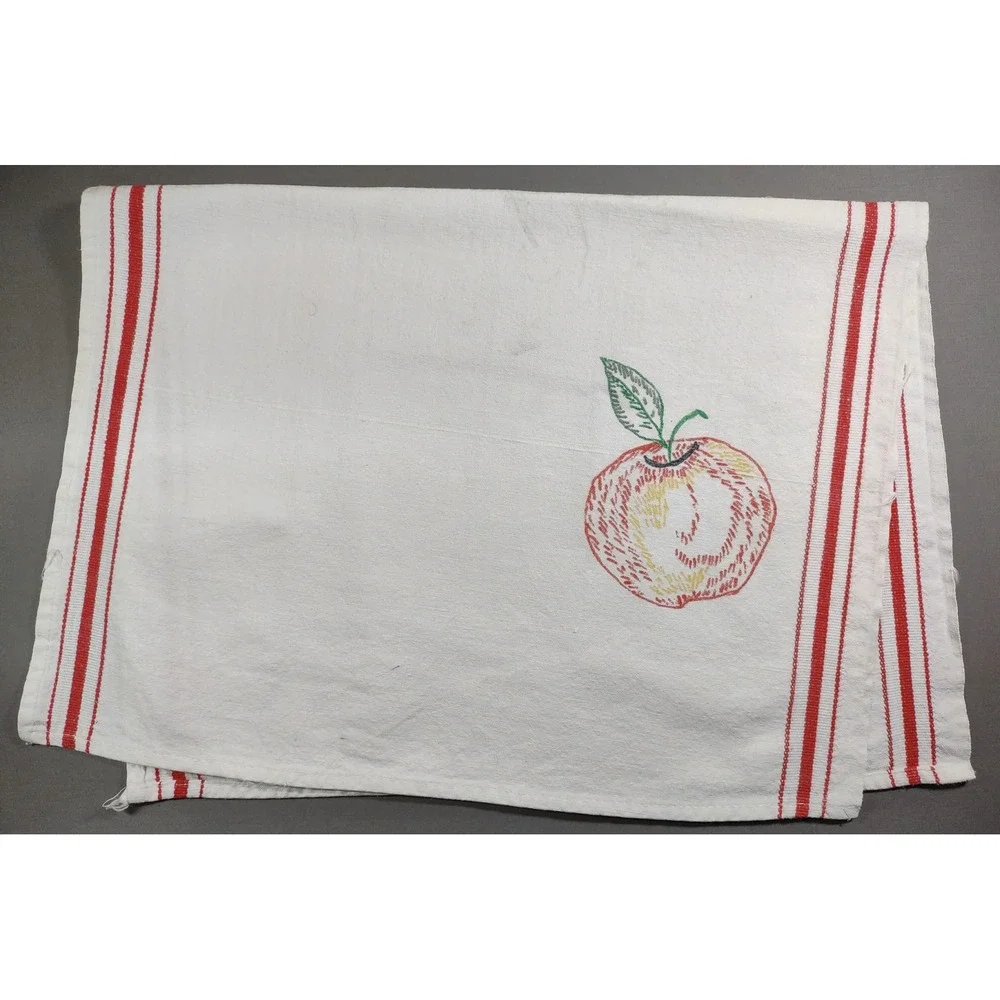 Heavy cotton tea towel, apple imprint, 17